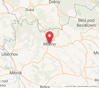 Map of Mšeno, Central Bohemia