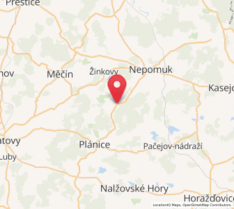 Map of Neurazy, Plzeň Region