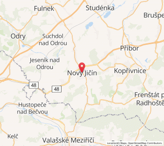 Map of Nový Jičín, Moravskoslezský