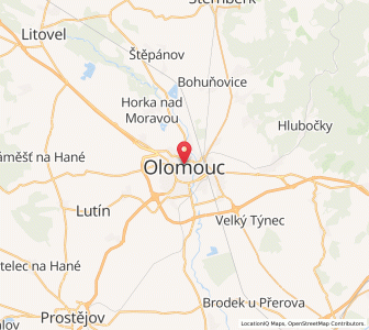 Map of Olomouc, Olomoucký