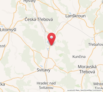 Map of Opatov, Pardubický