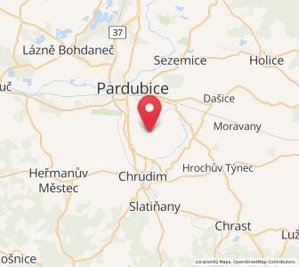 Map of Ostřešany, Pardubický