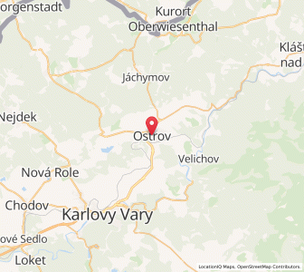Map of Ostrov, Karlovarský kraj