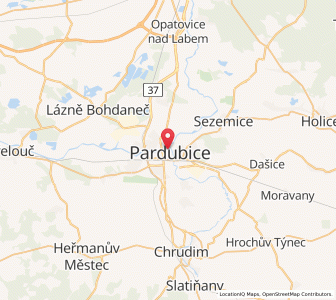 Map of Pardubice, Pardubický