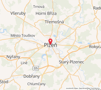 Map of Pilsen, Plzeň Region