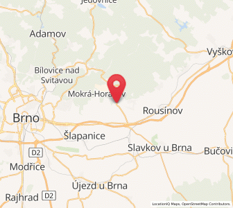 Map of Pozořice, South Moravian