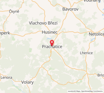 Map of Prachatice, Jihočeský kraj