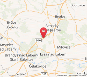 Map of Předměřice nad Jizerou, Central Bohemia