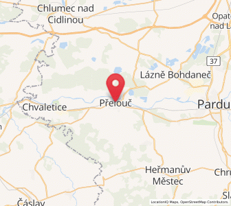 Map of Přelouč, Pardubický