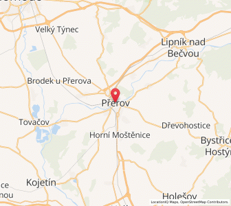 Map of Přerov, Olomoucký