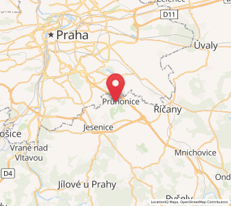 Map of Průhonice, Central Bohemia