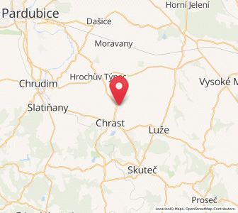 Map of Rosice, Pardubický
