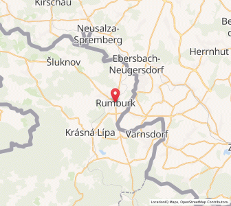 Map of Rumburk, Ústecký kraj