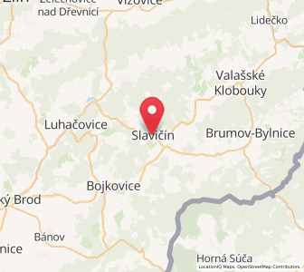 Map of Slavičín, Zlín
