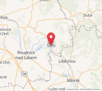 Map of Štětí, Ústecký kraj