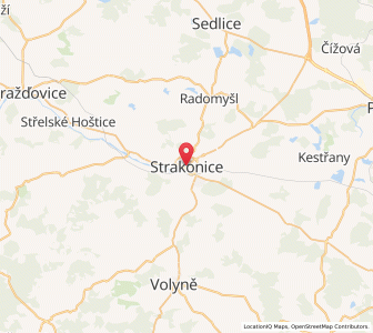 Map of Strakonice, Jihočeský kraj