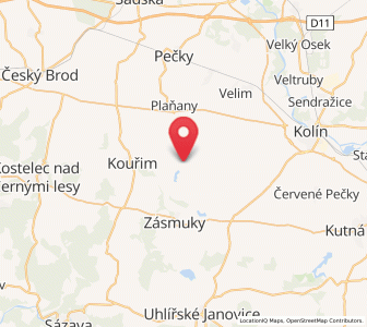 Map of Svojšice, Central Bohemia
