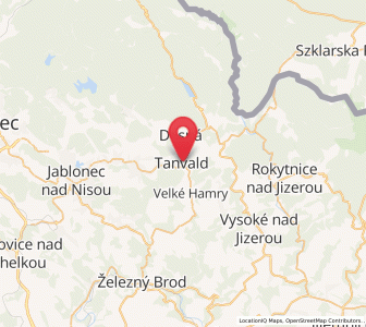 Map of Tanvald, Liberecký kraj