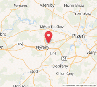 Map of Tlučná, Plzeň Region