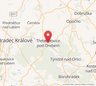 Map of Třebechovice pod Orebem, Královéhradecký kraj