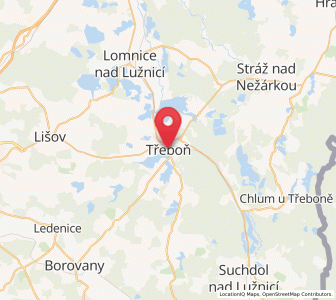 Map of Třeboň, Jihočeský kraj