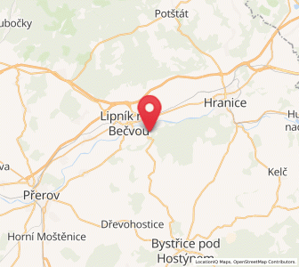 Map of Týn nad Bečvou, Olomoucký