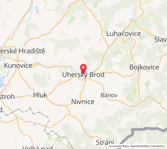 Map of Uherský Brod, Zlín