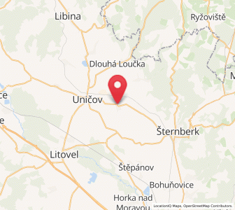 Map of Újezd, Olomoucký
