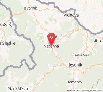Map of Vápenná, Olomoucký