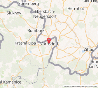 Map of Varnsdorf, Ústecký kraj