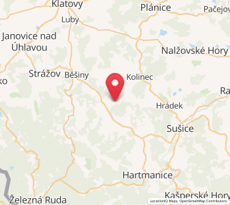 Map of Velhartice, Plzeň Region