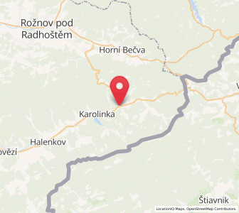 Map of Velké Karlovice, Zlín