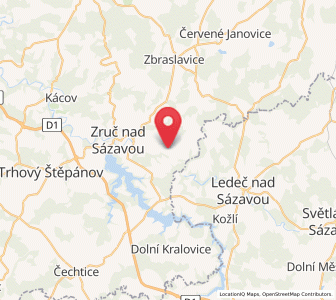 Map of Vlastějovice, Central Bohemia