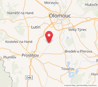 Map of Vrbátky, Olomoucký
