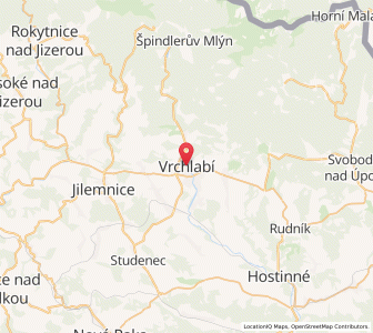 Map of Vrchlabí, Královéhradecký kraj