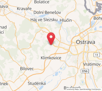 Map of Vřesina, Moravskoslezský