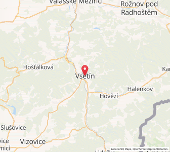 Map of Vsetín, Zlín