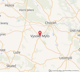 Map of Vysoké Mýto, Pardubický