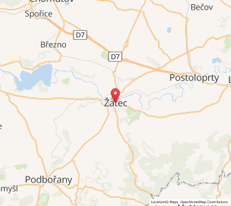 Map of Žatec, Ústecký kraj