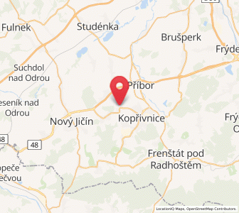 Map of Závišice, Moravskoslezský