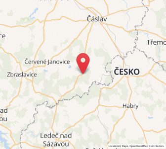 Map of Zbýšov, Central Bohemia