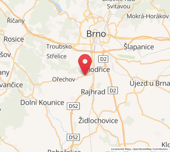 Map of Želešice, South Moravian