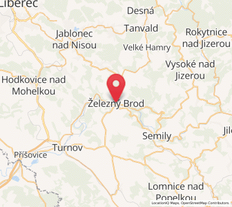 Map of Železný Brod, Liberecký kraj