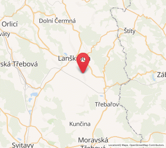 Map of Žichlínek, Pardubický