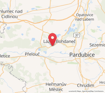 Map of Živanice, Pardubický