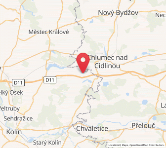 Map of Žiželice, Central Bohemia