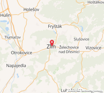 Map of Zlín, Zlín