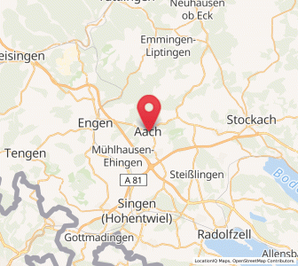 Map of Aach, Baden-Wurttemberg
