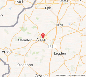 Map of Ahaus, North Rhine-Westphalia