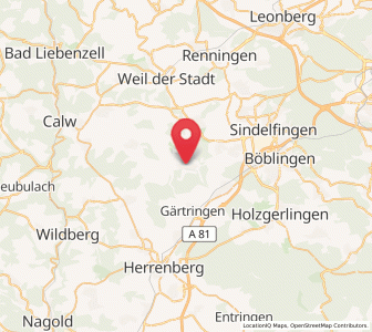 Map of Aidlingen, Baden-Wurttemberg